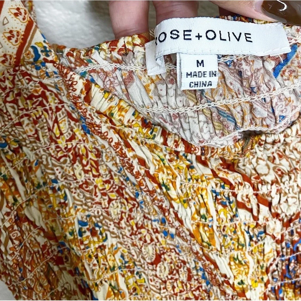 Rose & Olive Boho Flowy Tank • Size Medium - Picture 4 of 4